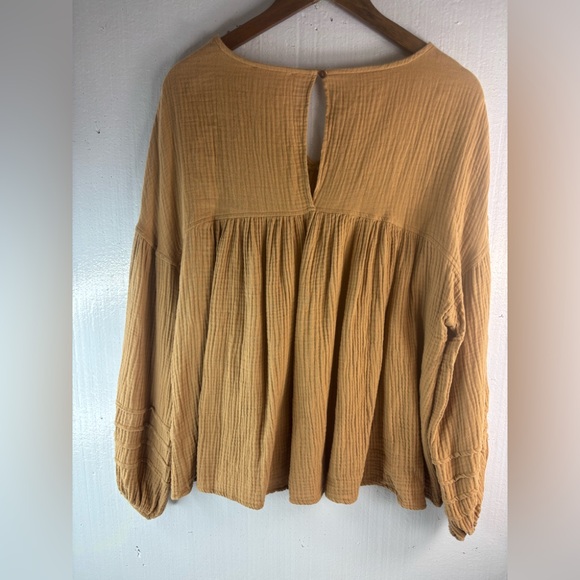Ces Femme M Oversized Boho Long Sleeved Gathered Top - Picture 3 of 9